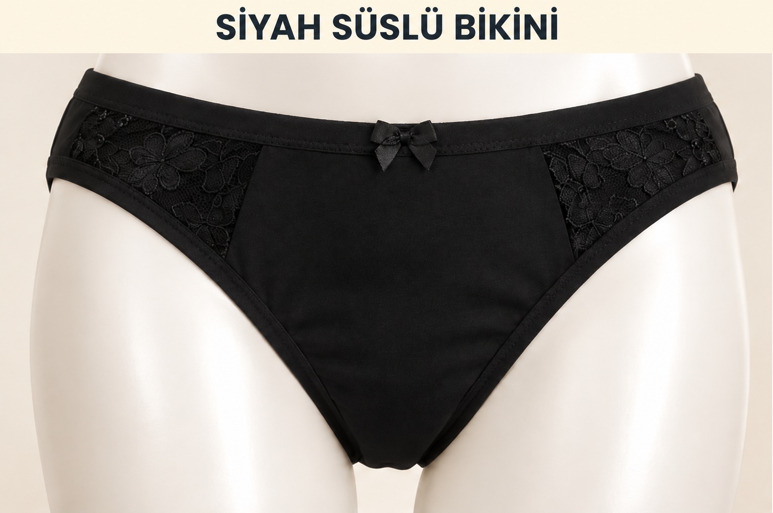 Anıt 3739 Siyah Modal Süslü Bikini Külot