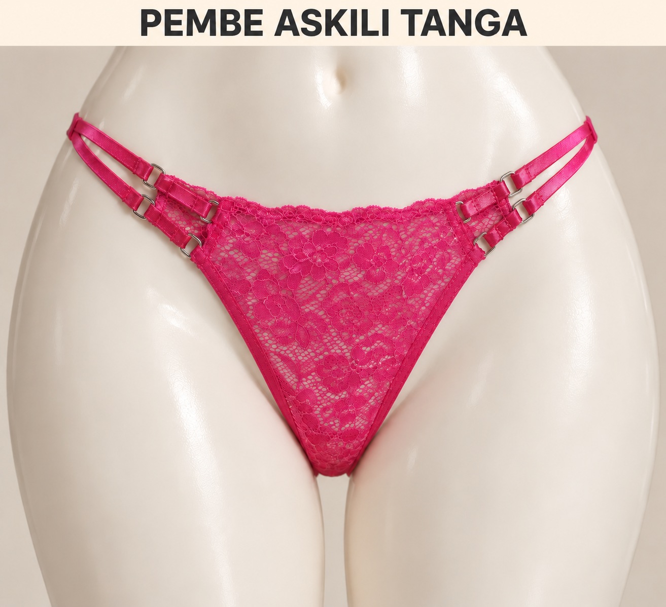 Real Passione 317 Pembe Dantelli Askılı Tanga Külot